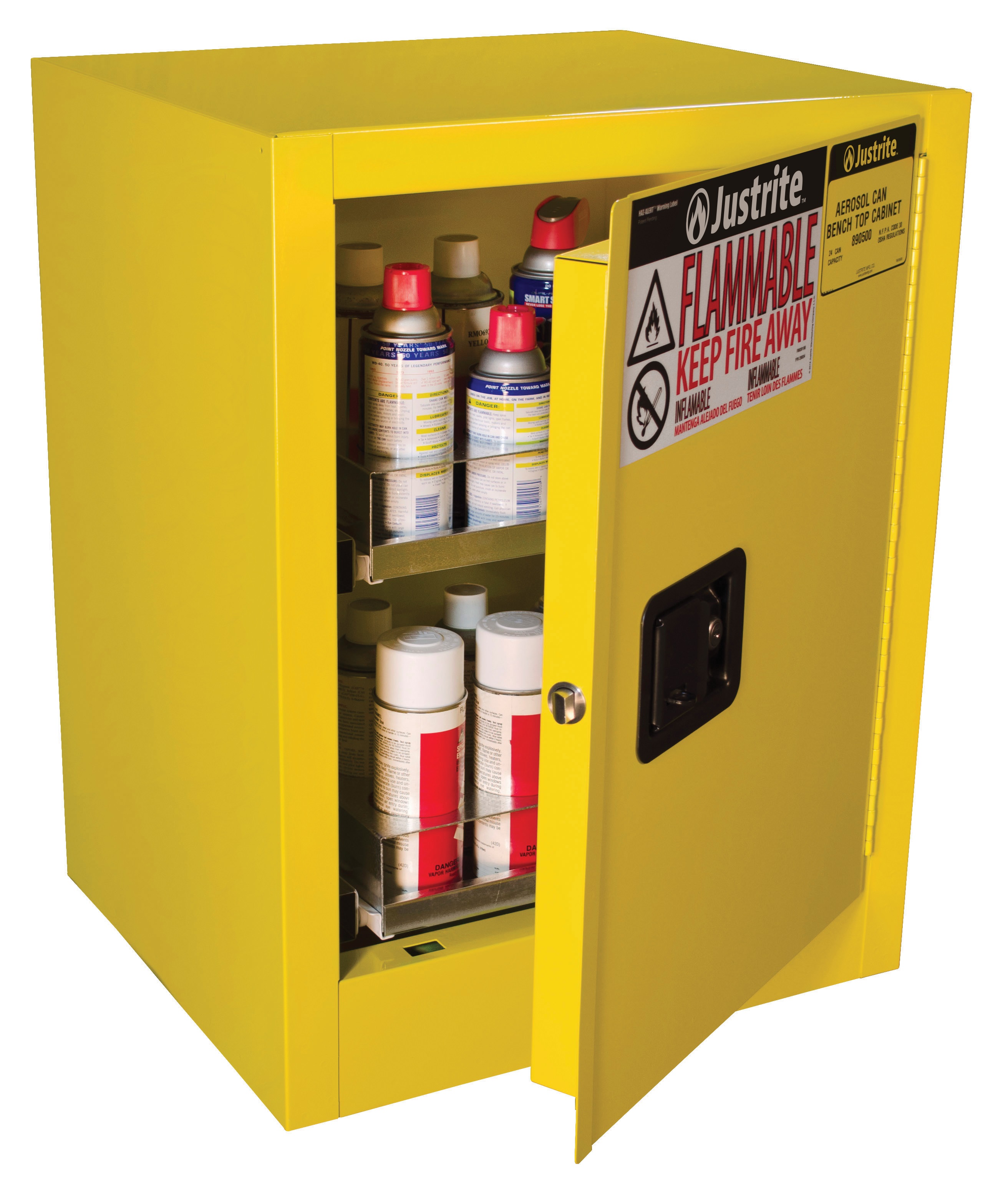 Justrite Sure-Grip® EX Aerosol Can Benchtop Safety Cabinet - Safety Cabinet